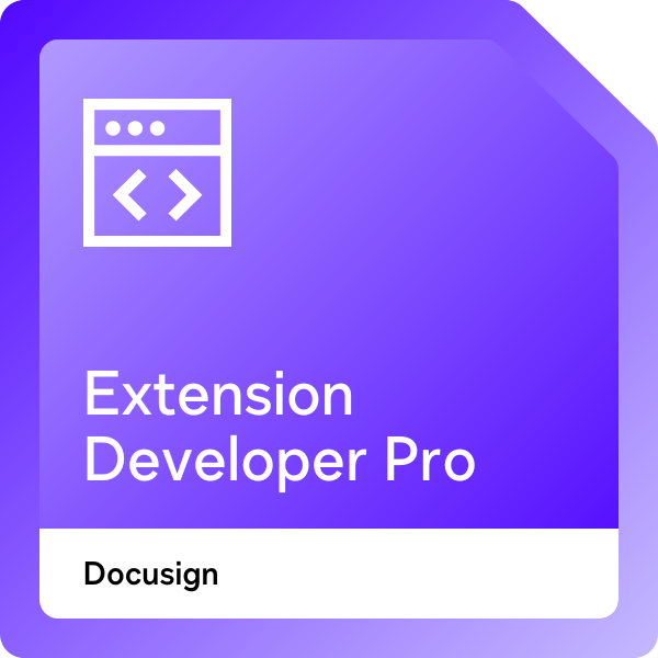 Docusign Extension Developer Pro badge